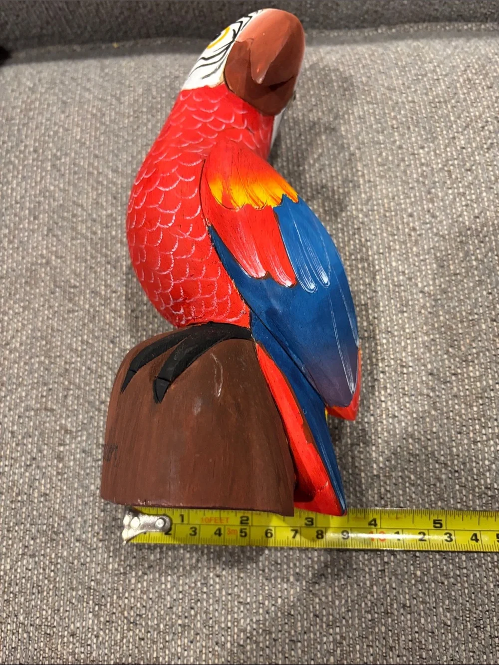 Colorful Red & Blue Parrot Bird Figurine for Pets Display